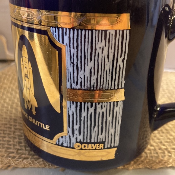 Culver Space Shuttle Kennedy Space Center NASA Cobalt Blue & 22kt Gold Cup - Picture 7 of 7